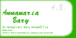 annamaria bary business card